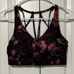 All In Motion Floral Strappy Back Sports Bra